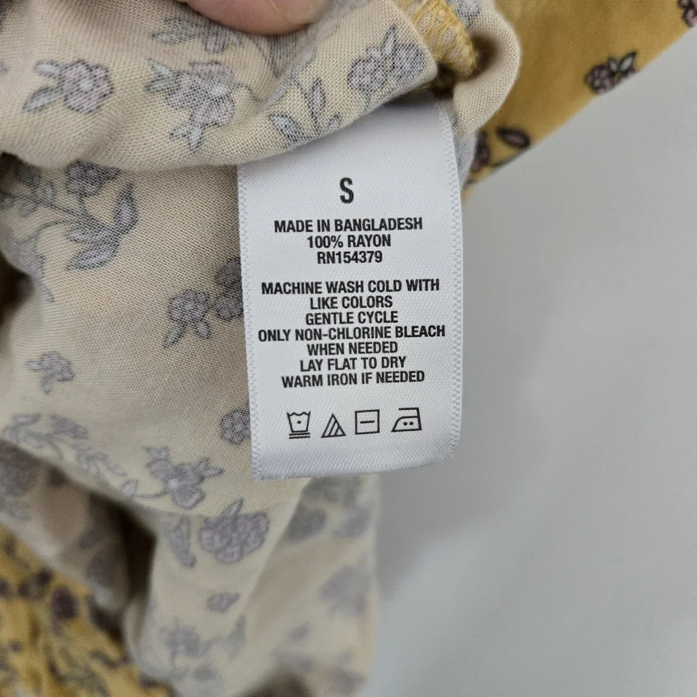 Aeropostale Yellow Floral Button Romper